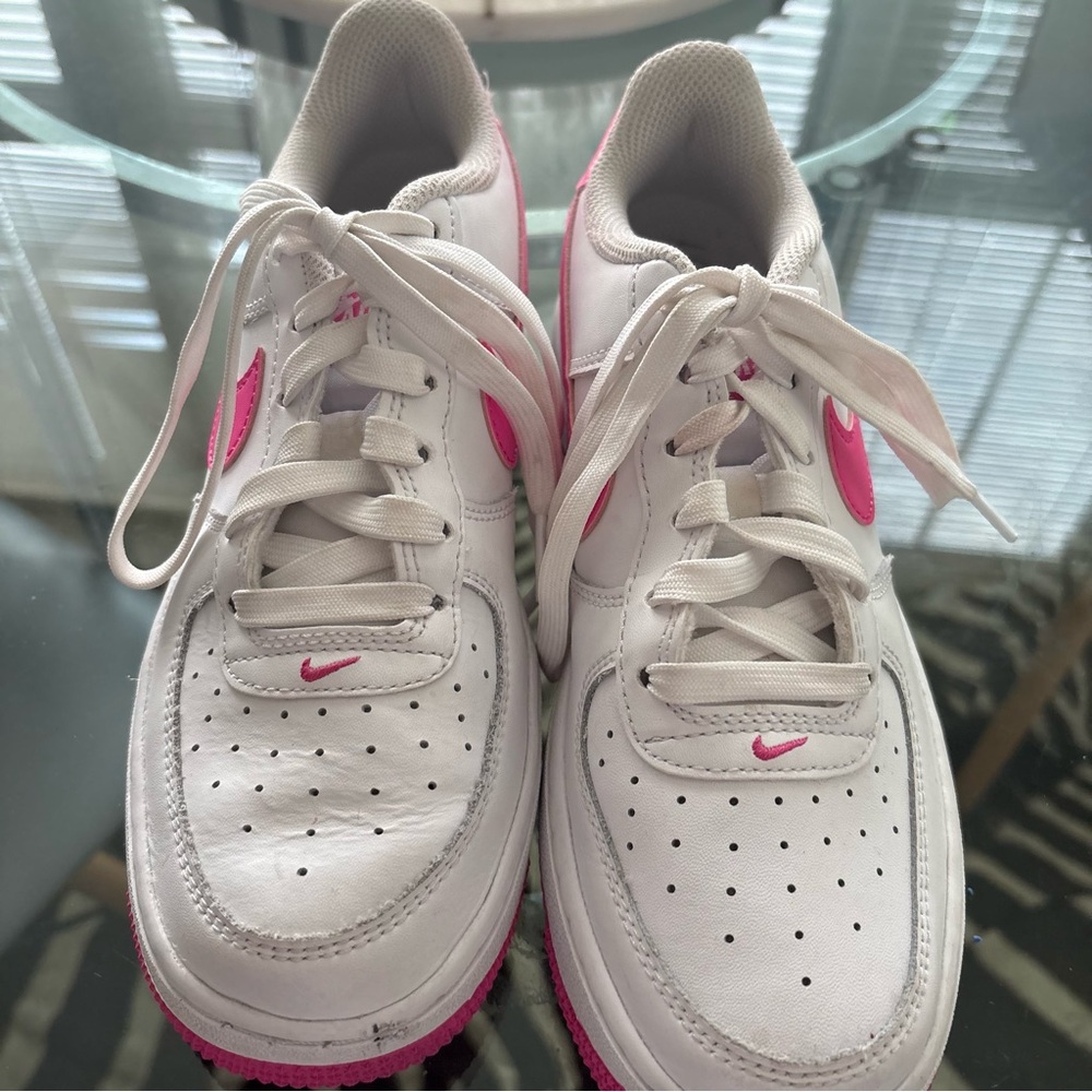 Pink and white Air Force 1